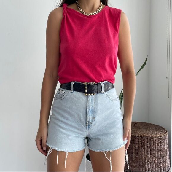 NWT Current Elliott linen cotton tied up muscle tank top - Picture 7 of 8